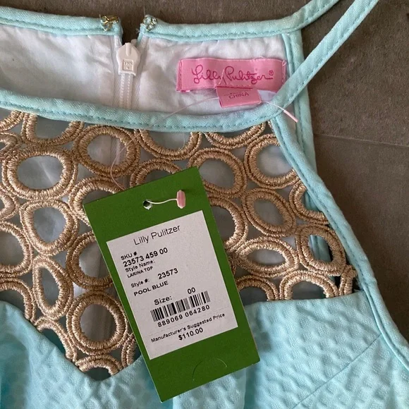 Lilly Pulitzer Larina Top in Pool Blue - Picture 6 of 8